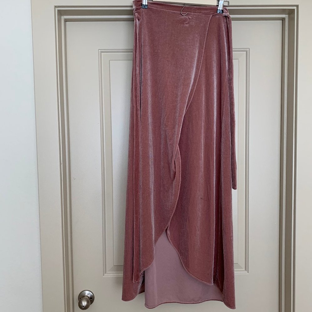 Pink Velvet Wrap Skirt
